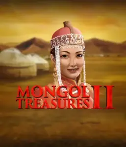 Step into the captivating culture of Mongolia with the Mongol Treasures 2 game by Endorphina, highlighting a stunning Mongolian woman dressed in traditional attire against a golden Mongolian steppe backdrop. This image portrays the spirit of Mongolian culture, providing a unique visual adventure. 